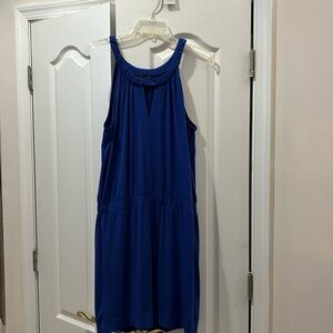 Banana Republic M royal blue drop waist tank dress polyester spandex nwot